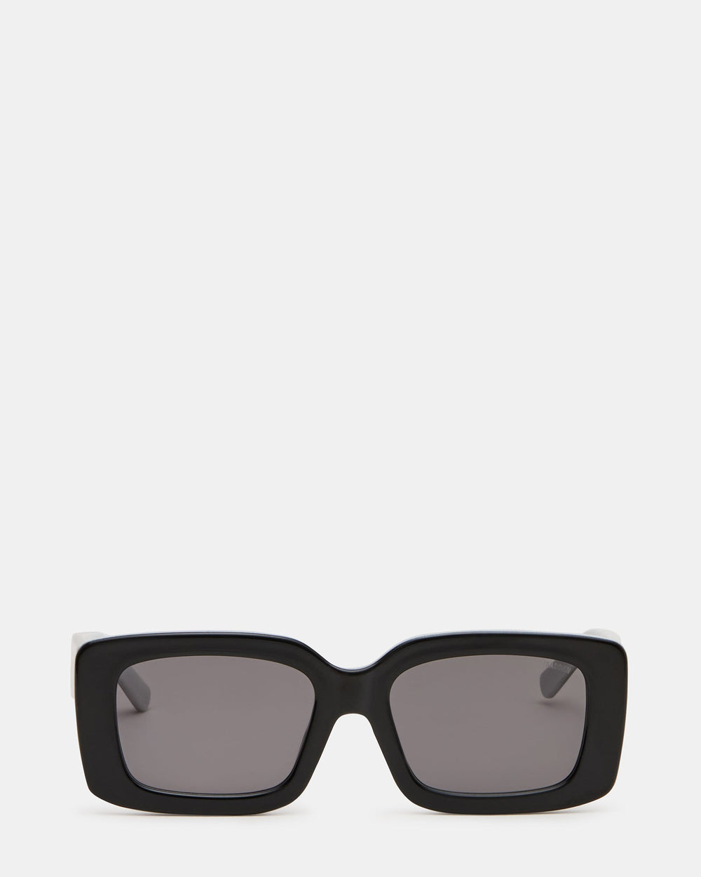 ASHLIN Black/White Frame Rectangle Grey Lens Sunglasses | Steve Madden