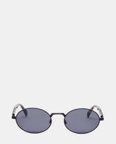 LANDY Black Frame Oval Black Lens Sunglasses | Steve Madden