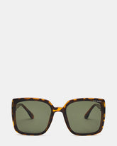 MALERIE Tortoise Frame Square Dark Grey Lens Sunglasses | Steve Madden