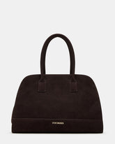 HEIDEE Bag Brown Suede | Women's Shoulder Strap Tote Handbag | Steve Madden