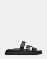 MELI Black Leather Footbed Slide Women's Sandal | Steve Madden