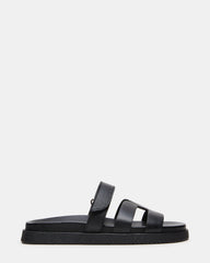 MELI Black Leather Footbed Slide Women's Sandal | Steve Madden