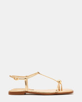 RITZY Gold Square-Toe Strappy Women's Sandal | Steve Madden
