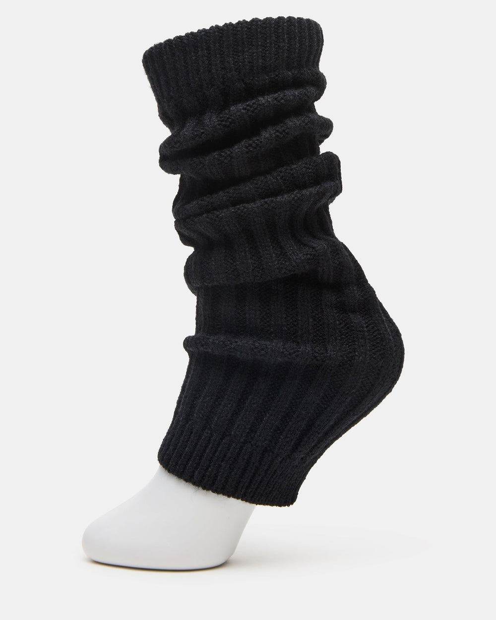 JAZZ LEGWARMERS Black Knit Ribbed Women's Legwarmer Socks | Steve Madden