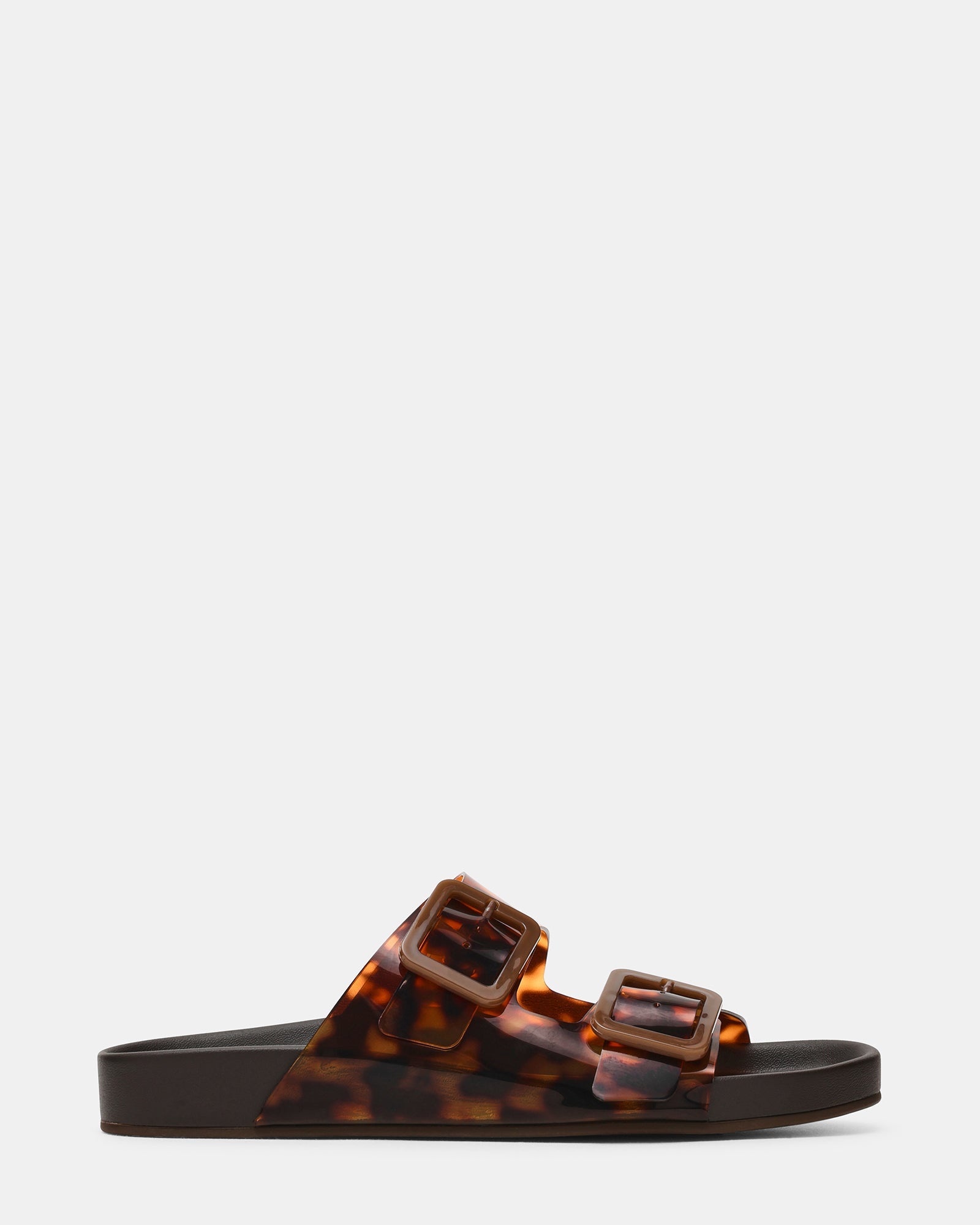 ABOTT Tortoise Buckles Footbed Slide Women's Sandal | Steve Madden