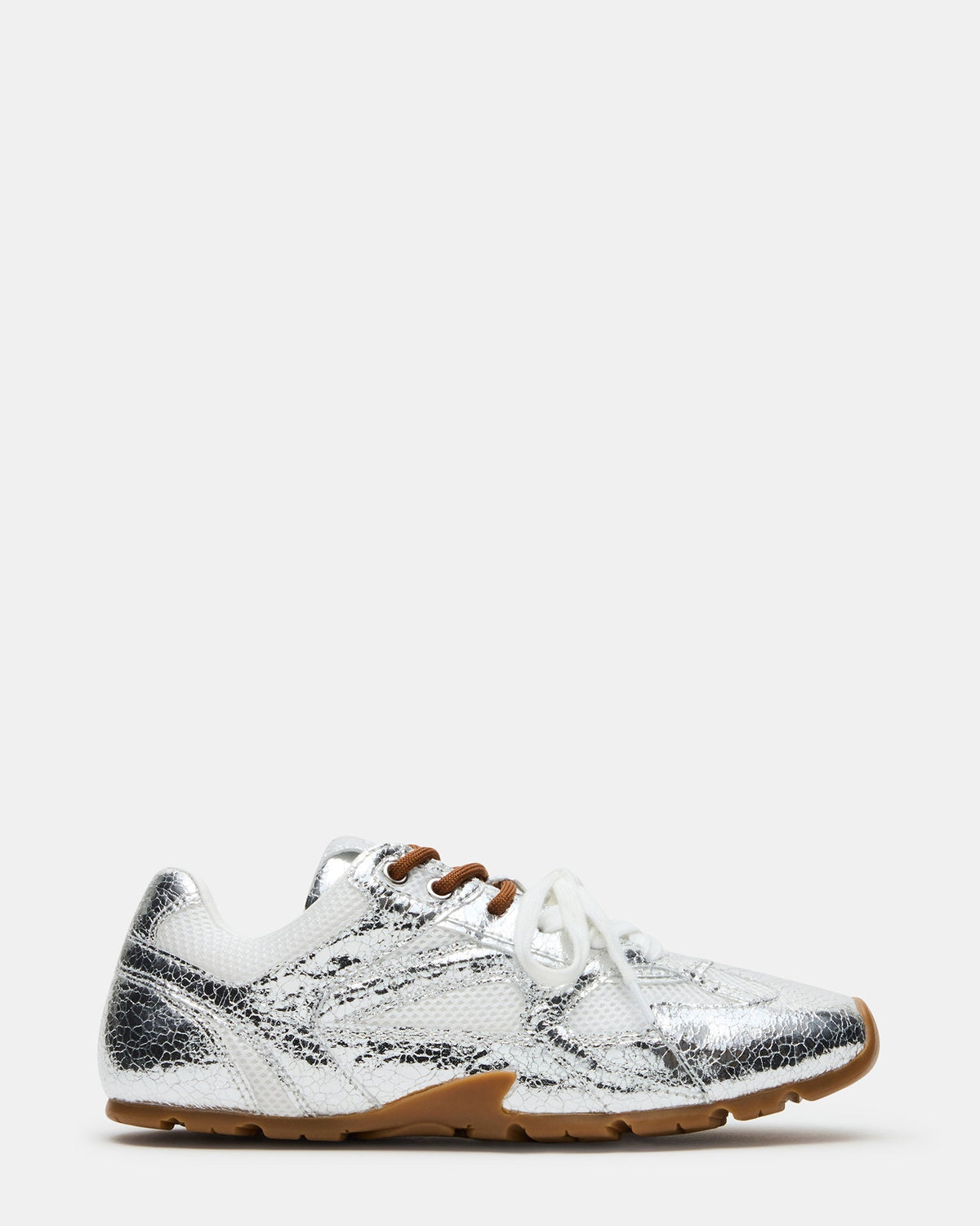 AZIEL Silver Low-Top Lace-Up Women's Sneakers | Steve Madden